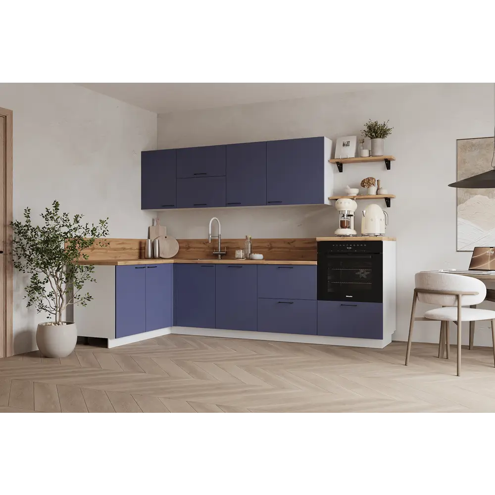 Фото Кухонный гарнитур Лизет Арника 00-00287857а 420x240x60 см ЛДСП цвет синий Фото Кухонный гарнитур Лизет Арника 00-00287857а 420x240x60 см ЛДСП цвет синий
