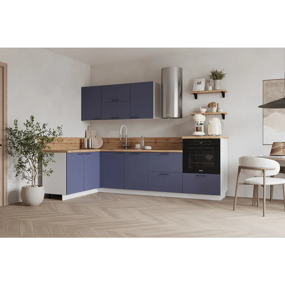 Фото Кухонный гарнитур Лизет Арника 00-00287858а 420x240x60 см ЛДСП цвет синий Фото Кухонный гарнитур Лизет Арника 00-00287858а 420x240x60 см ЛДСП цвет синий