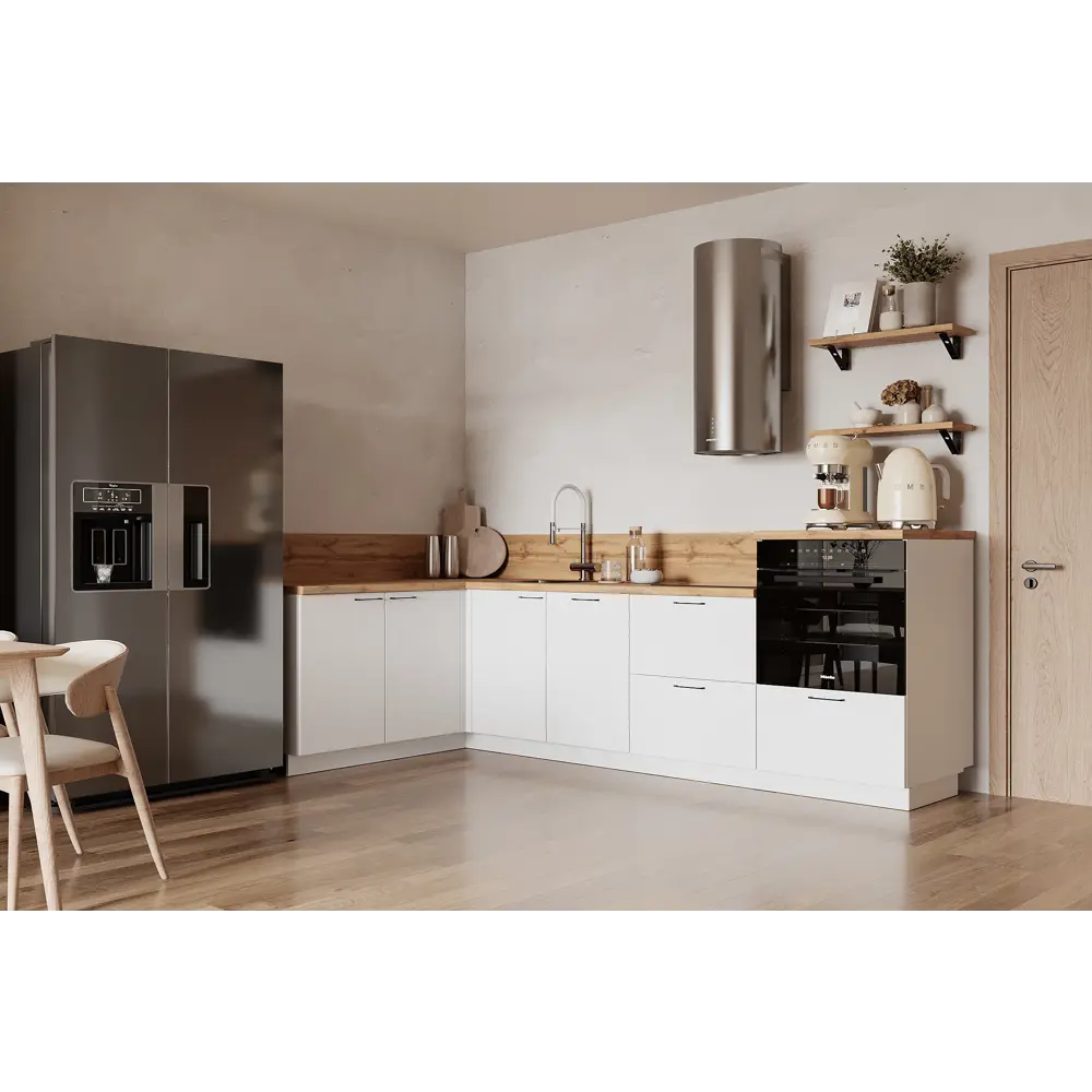 Фото Кухонный гарнитур Лизет Арника 00-00287808а 420x240x60 см ЛДСП цвет белый Фото Кухонный гарнитур Лизет Арника 00-00287808а 420x240x60 см ЛДСП цвет белый