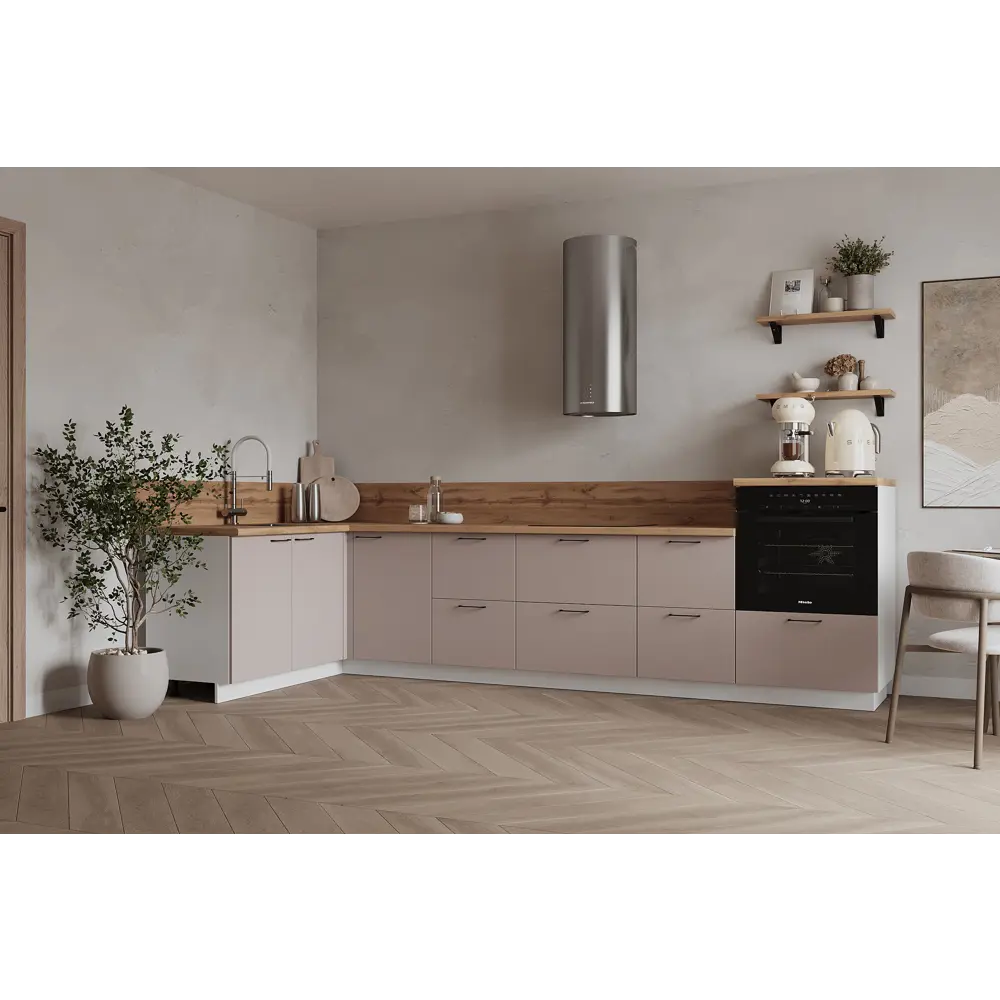 Фото Кухонный гарнитур Лизет Арника 00-00287894а 465x240x60 см ЛДСП цвет бежевый