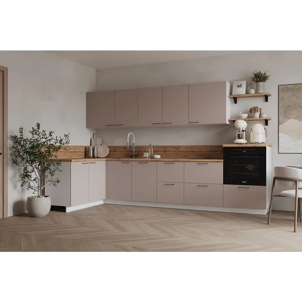 Фото Кухонный гарнитур Лизет Арника 00-00287895а 465x240x60 см ЛДСП цвет бежевый