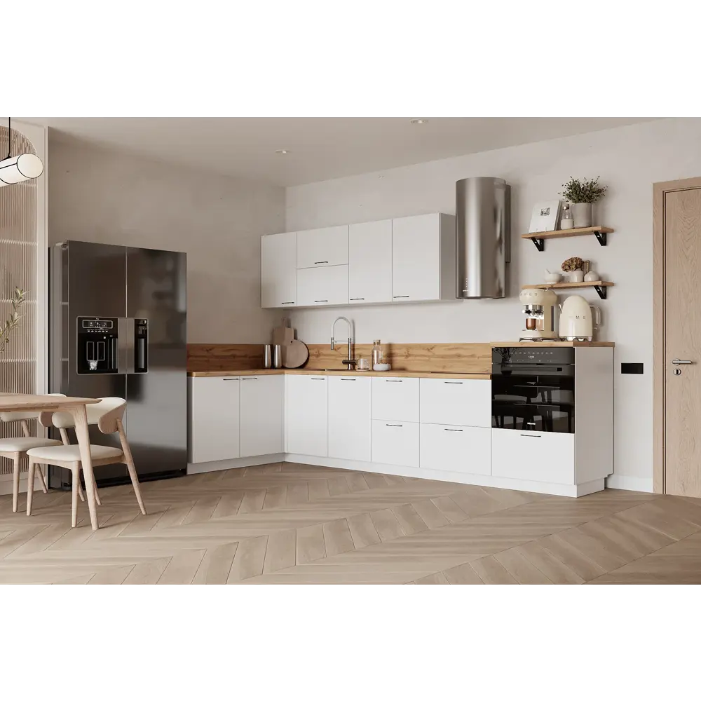 Фото Кухонный гарнитур Лизет Арника 00-00287819а 465x240x60 см ЛДСП цвет белый