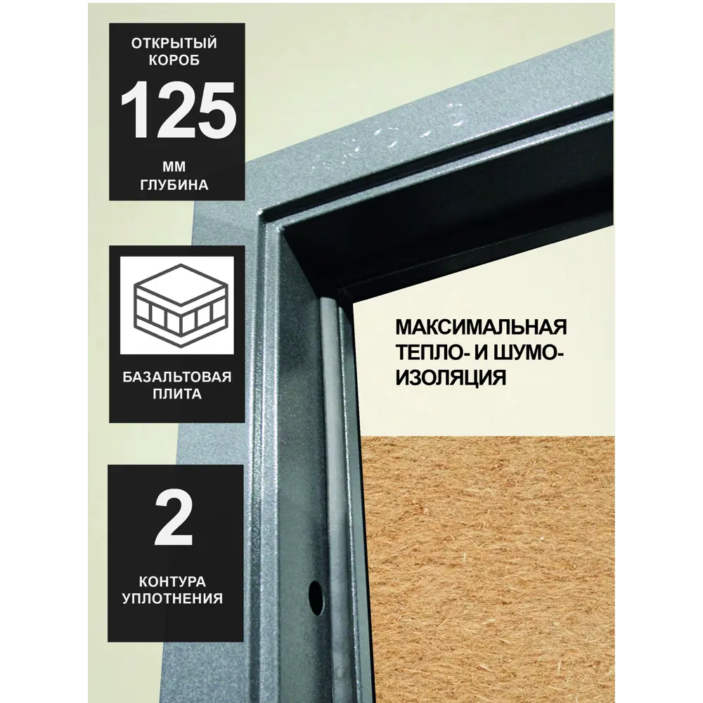 Фото 5 Входная дверь ЦСД Комфорт правый 205x86см цвет букле темно-серый/сандал белый Фото 5 Входная дверь ЦСД Комфорт правый 205x86см цвет букле темно-серый/сандал белый