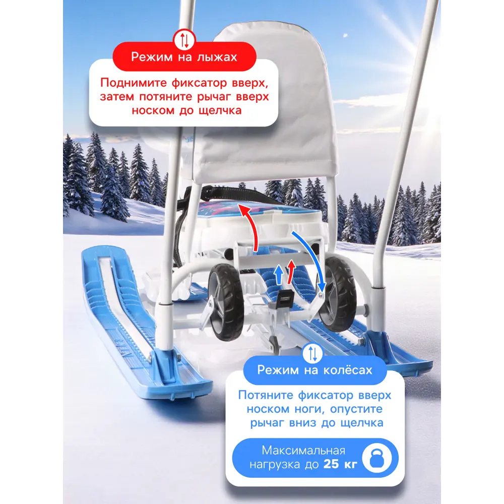 Фото 5 Снегокат Nika Тимка спорт 6 с бабочками 10479811 46x98 см до 100 кг Фото 5 Снегокат Nika Тимка спорт 6 с бабочками 10479811 46x98 см до 100 кг