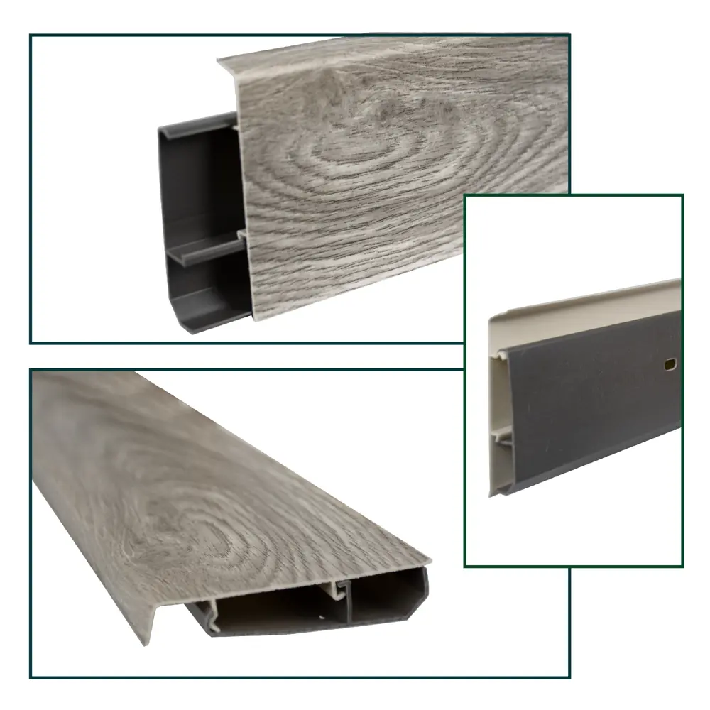 Фото 4 Плинтус напольный Grace Cardinal 02 Дуб монгольский серый 78х20х2200 мм 20 шт с фурнитурой