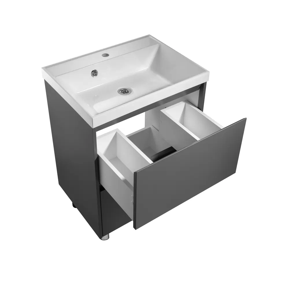 Фото 7 Тумба под раковину напольная Stella polar Борнео 60 SP-00001385 60см цвет графит матовый Фото 7 Тумба под раковину напольная Stella polar Борнео 60 SP-00001385 60см цвет графит матовый