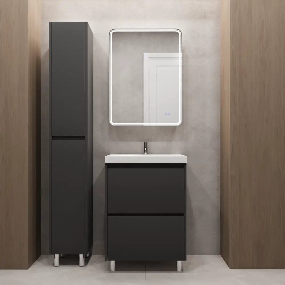 Фото 3 Тумба под раковину напольная Stella polar Борнео 60 SP-00001385 60см цвет графит матовый Фото 3 Тумба под раковину напольная Stella polar Борнео 60 SP-00001385 60см цвет графит матовый