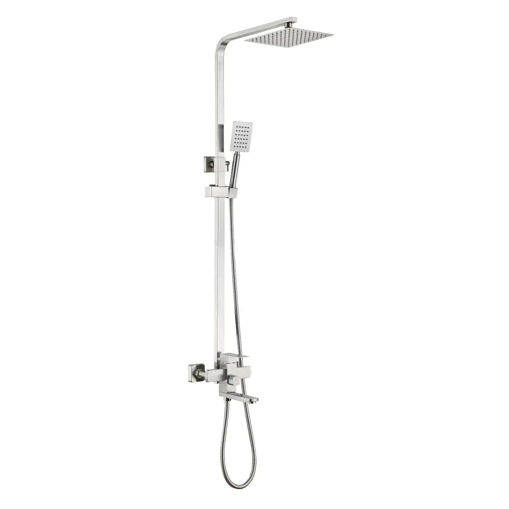 Фото Душевая система Platan Stockholm ут-00052207 7 режимная цвет полуматовый металл Фото Душевая система Platan Stockholm ут-00052207 7 режимная цвет полуматовый металл