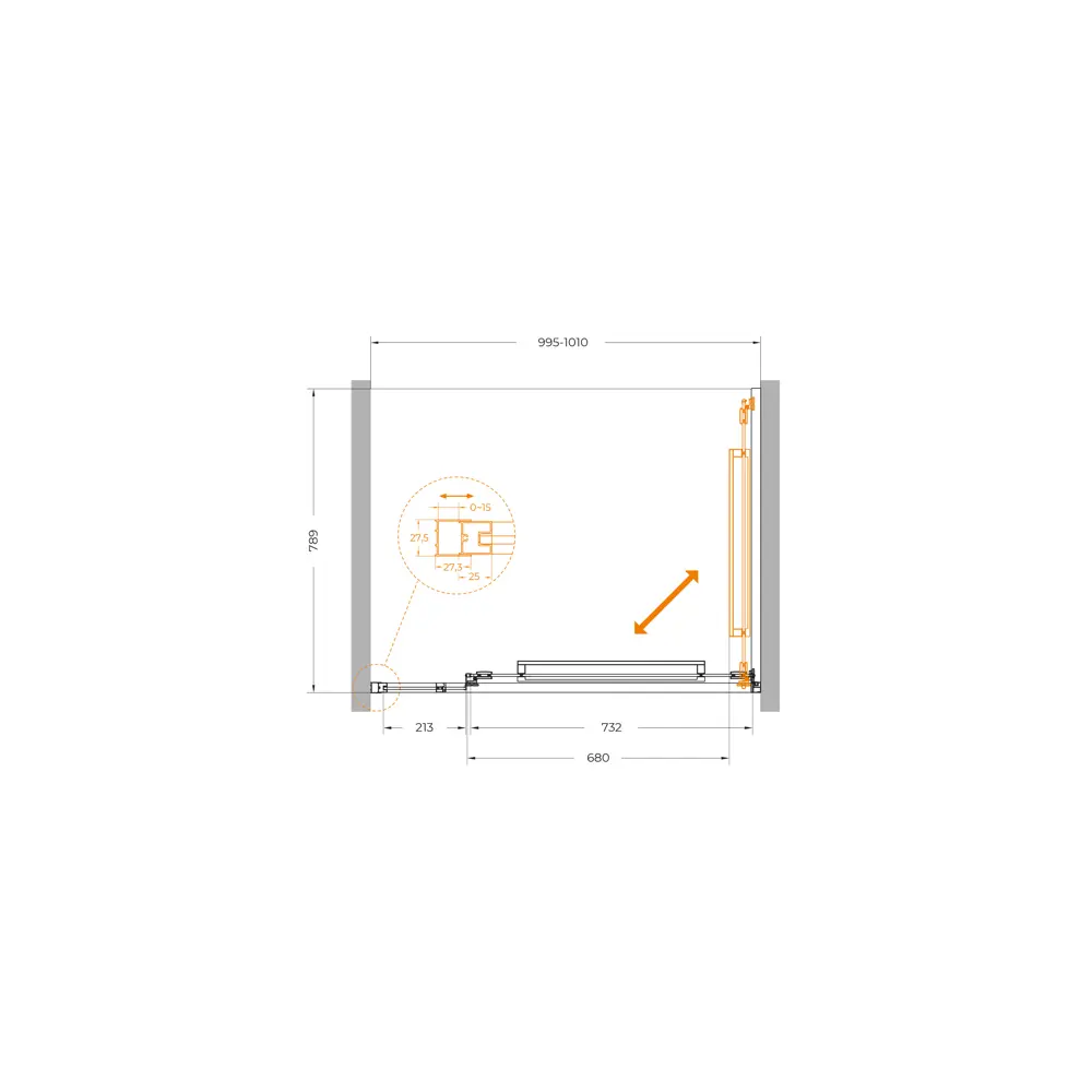 Фото 11 Душевая дверь Cezares LUX-B-FS-1-100-C-GM 100см раздвижная стекло прозрачное Фото 11 Душевая дверь Cezares LUX-B-FS-1-100-C-GM 100см раздвижная стекло прозрачное