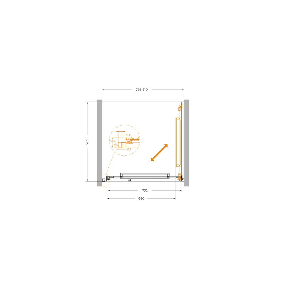 Фото 9 Душевая дверь Cezares LUX-B-FS-1-80-C-GM 80см раздвижная стекло прозрачное Фото 9 Душевая дверь Cezares LUX-B-FS-1-80-C-GM 80см раздвижная стекло прозрачное