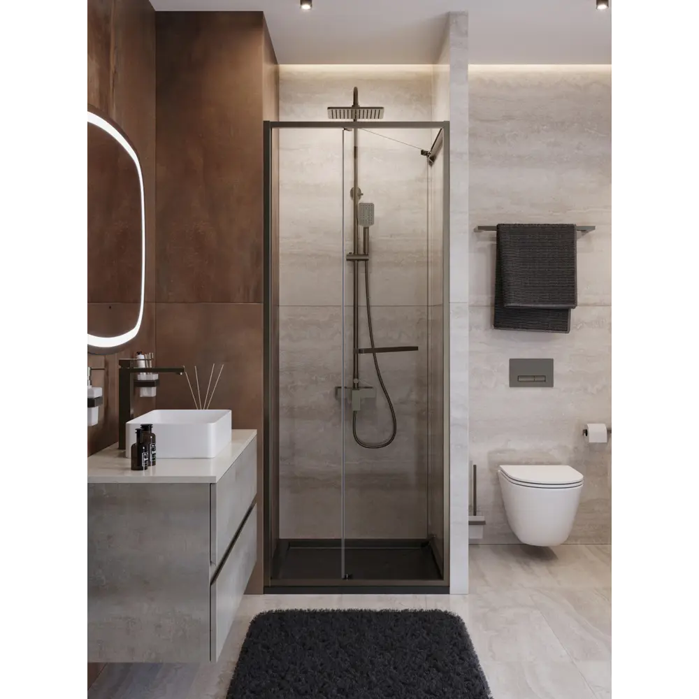 Фото 2 Душевая дверь Cezares LUX-B-FS-1-90-C-GM 90см раздвижная стекло прозрачное Фото 2 Душевая дверь Cezares LUX-B-FS-1-90-C-GM 90см раздвижная стекло прозрачное