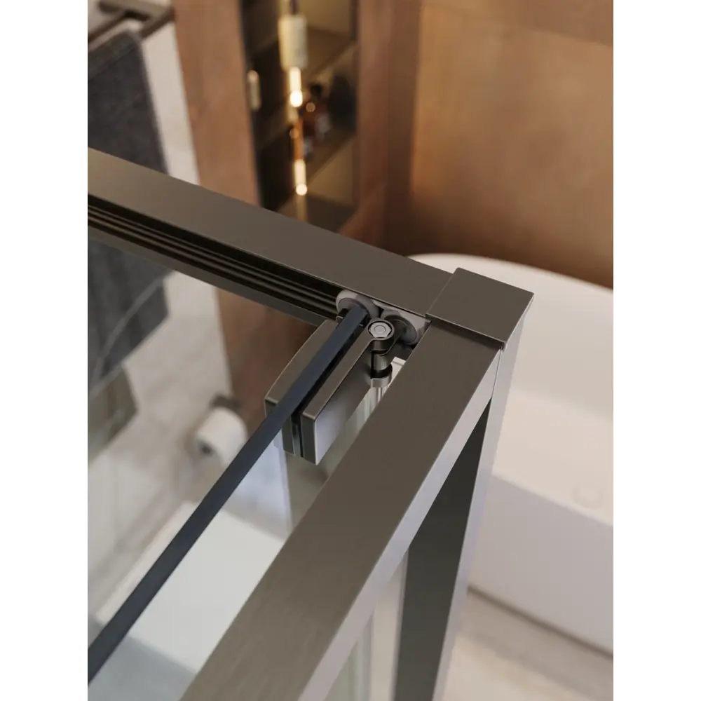 Фото 6 Душевой уголок Cezares LUX LUX-A-FS-1-90-C-GM квадратная 90x90см никелированный профиль эффект стекла прозрачный