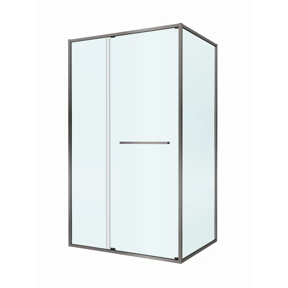 Фото 5 Душевой уголок Cezares LUX LUX-AH-FS-11-110/90-C-GM прямоугольная 110x90см никелированный профиль эффект стекла прозрачный