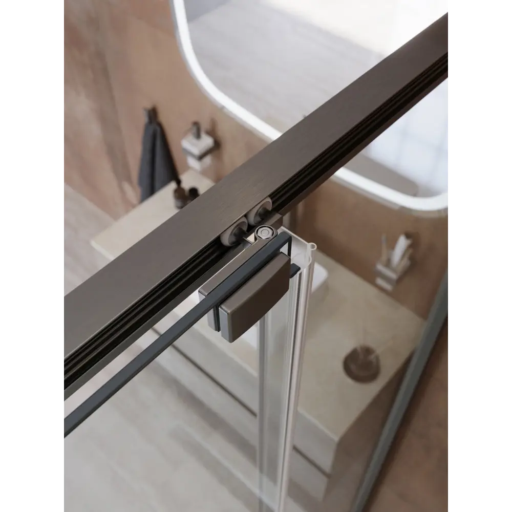 Фото 7 Душевой уголок Cezares LUX LUX-AH-FS-11-140/100-C-GM прямоугольная 140x100см никелированный профиль эффект стекла прозрачный