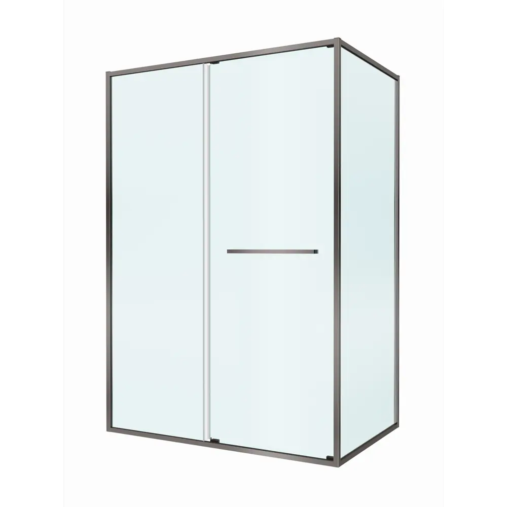 Фото 5 Душевой уголок Cezares LUX LUX-AH-FS-11-140/80-C-GM прямоугольная 140x80см никелированный профиль эффект стекла прозрачный