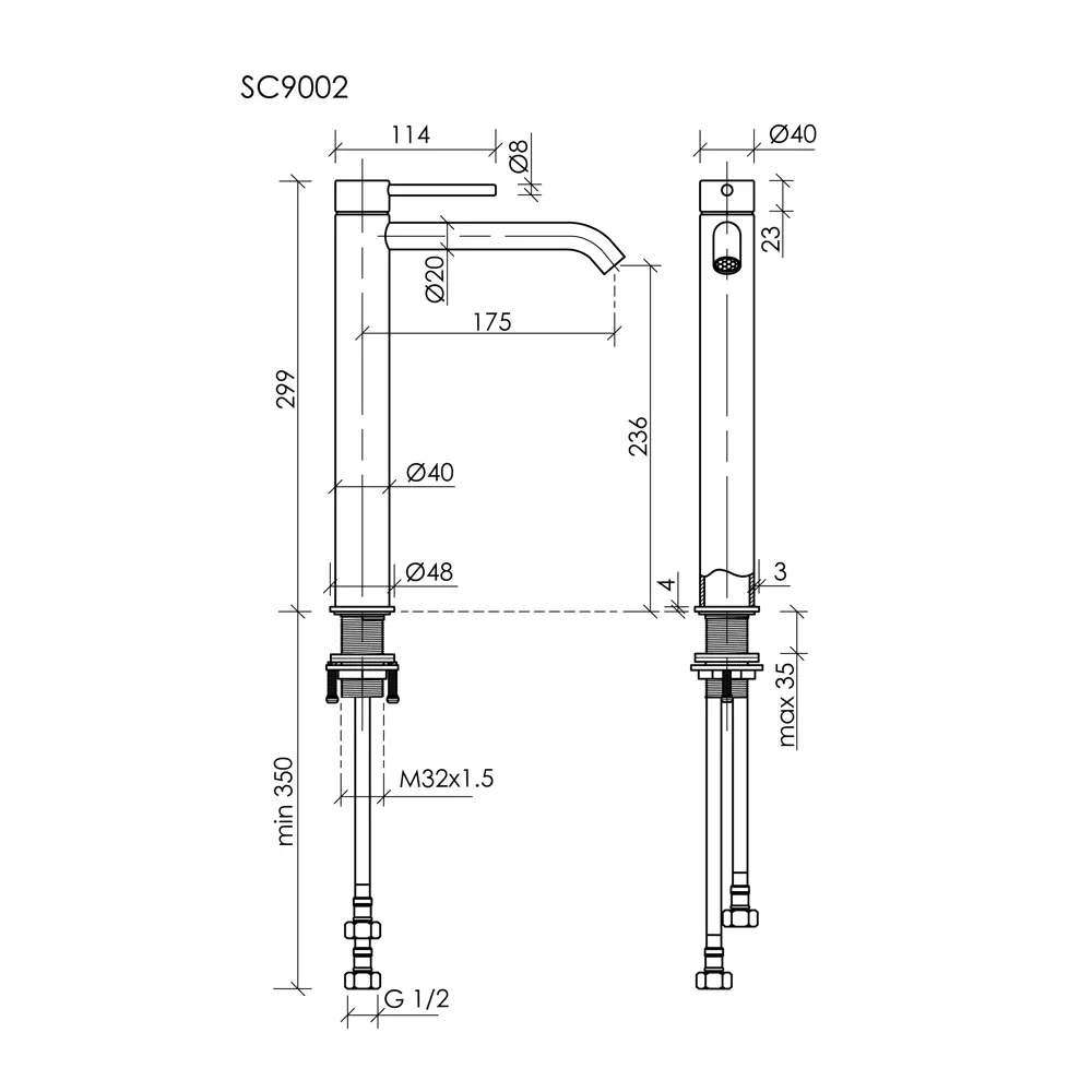 Фото 3 Смеситель для раковины Sancos Etna SC9002BN однорычажный цвет брашированный никель