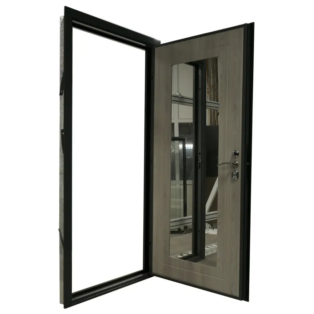 Фото 9 Входная дверь Такт-тайм Термо Лайт 3 левый 200x90см цвет антик серый/лиственница сибиу с зеркалом