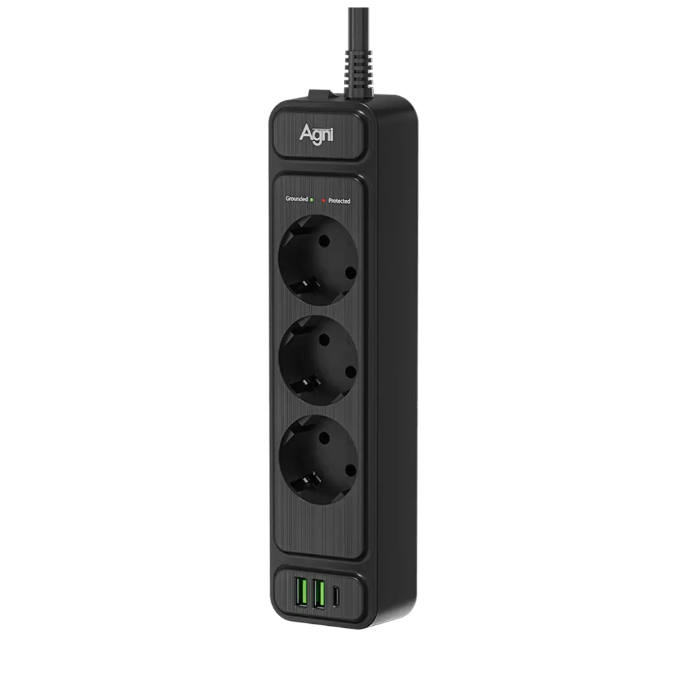 Фото 4 Сетевой фильтр с защитой Agni TP-FS3U3E-PD-2m-black 3x1.5 2 м 3 розетки с заземлением 4000 Вт цвет черный Фото 4 Сетевой фильтр с защитой Agni TP-FS3U3E-PD-2m-black 3x1.5 2 м 3 розетки с заземлением 4000 Вт цвет черный