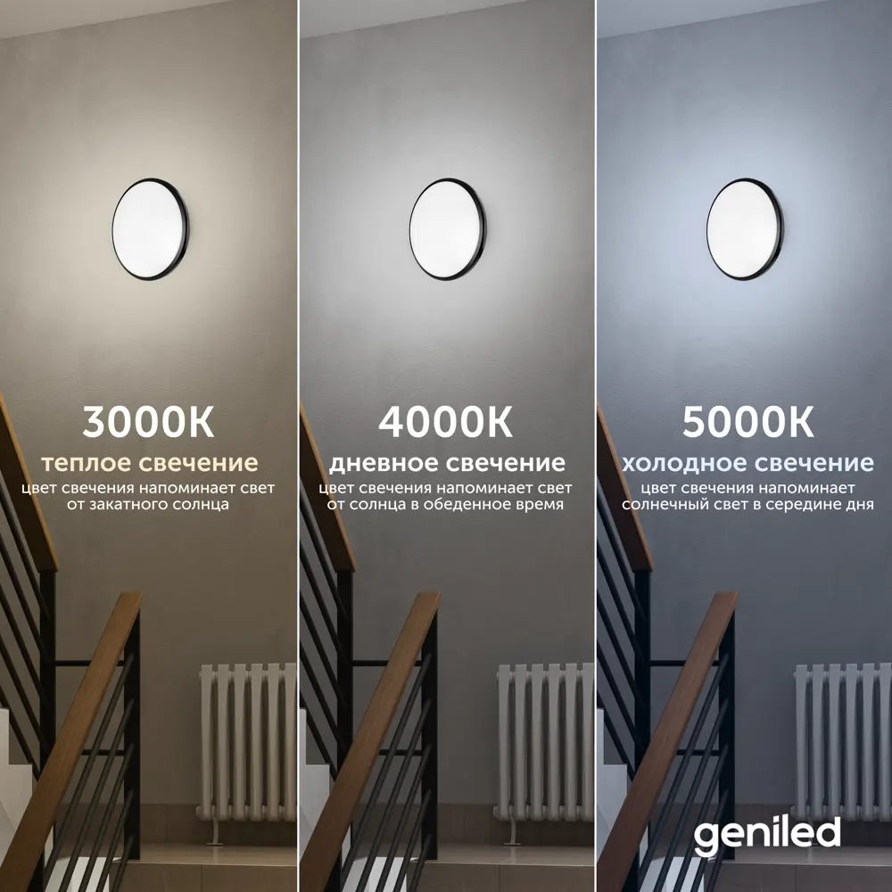 Фото 9 Светильник уличный настенный светодиодный Geniled накладной Orbita c блоком аварийного питания БАП круглый черный Фото 9 Светильник уличный настенный светодиодный Geniled накладной Orbita c блоком аварийного питания БАП круглый черный