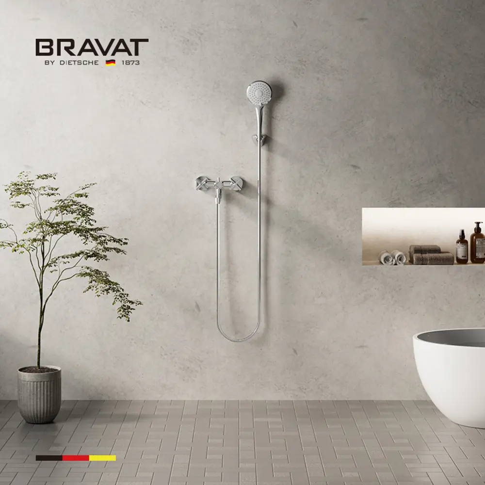 Фото 3 Смеситель для ванны BRAVAT F6803934CP-B-SW однорычажный цвет хром Фото 3 Смеситель для ванны BRAVAT F6803934CP-B-SW однорычажный цвет хром