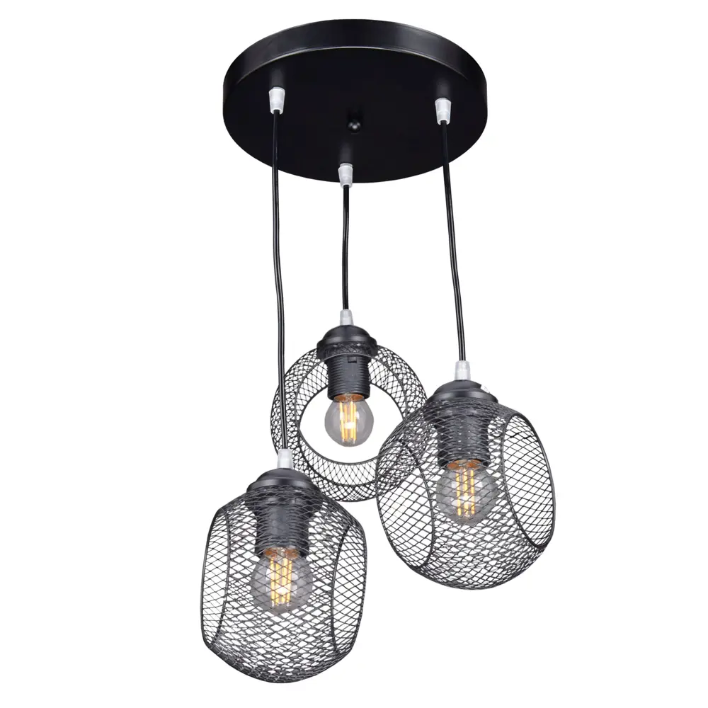 Фото 3 Светильник подвесной Эйр РС21386 3 лампы 10 м² цвет черный Фото 3 Светильник подвесной Эйр РС21386 3 лампы 10 м² цвет черный