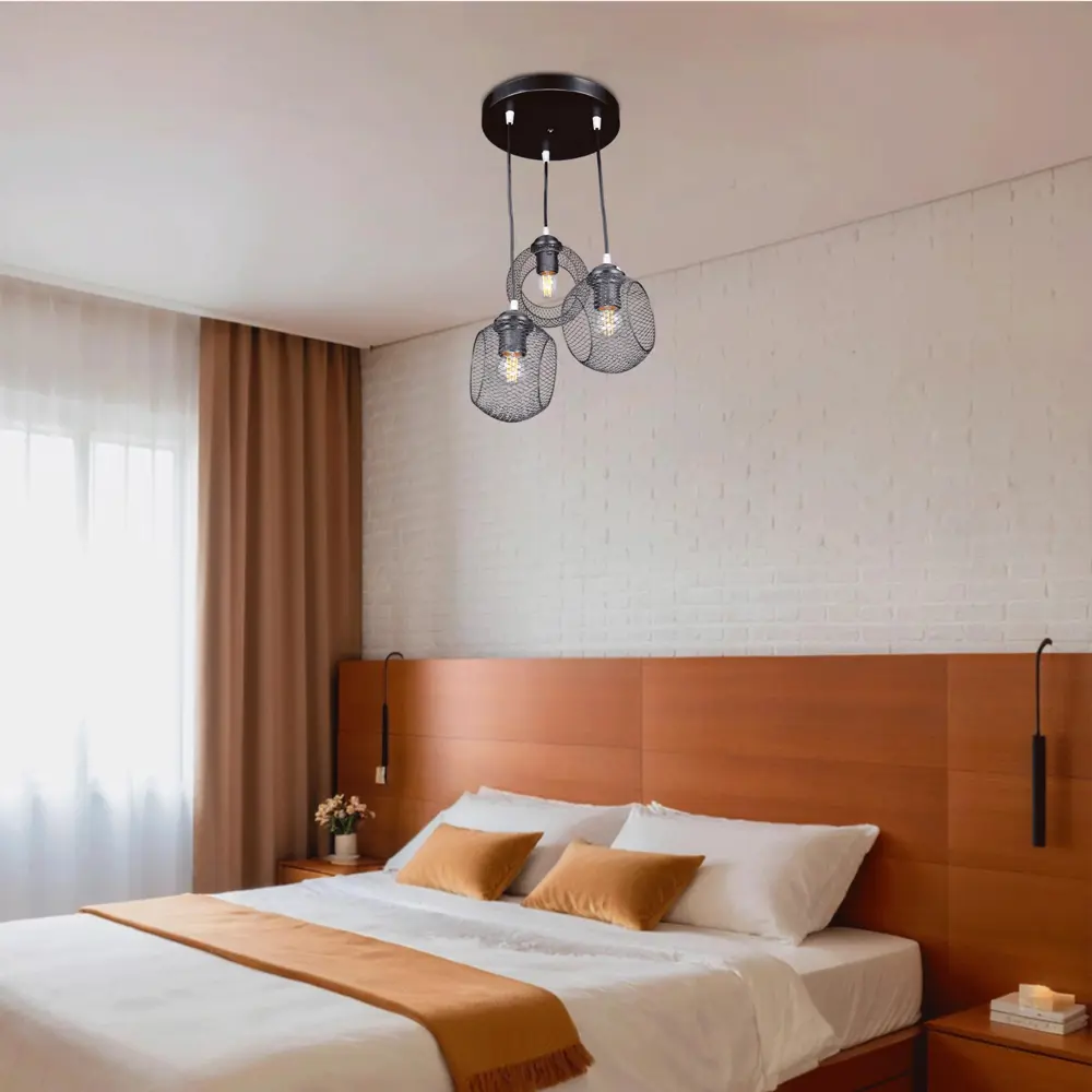 Фото 11 Светильник подвесной Эйр РС21386 3 лампы 10 м² цвет черный Фото 11 Светильник подвесной Эйр РС21386 3 лампы 10 м² цвет черный