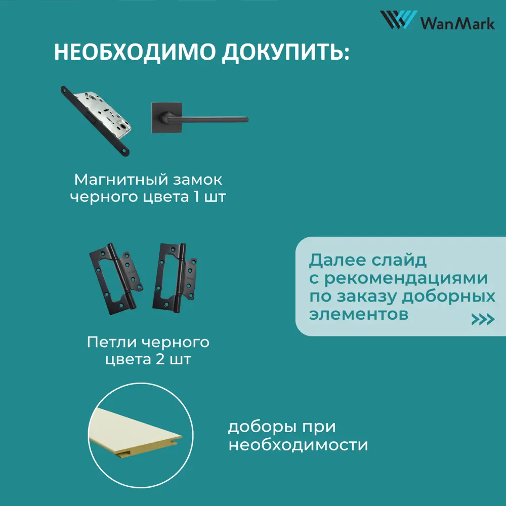 Фото 11 Комплект межкомнатной двери Wanmark Скай-2 глухая 200x80см эмаль ваниль с коробом и наличниками