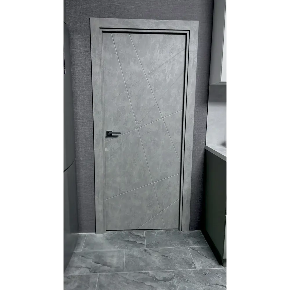 Фото 5 Комплект межкомнатной двери Леском Тоскана-1 глухая 200x60см полипропилен цвет серый с коробом и наличниками Фото 5 Комплект межкомнатной двери Леском Тоскана-1 глухая 200x60см полипропилен цвет серый с коробом и наличниками