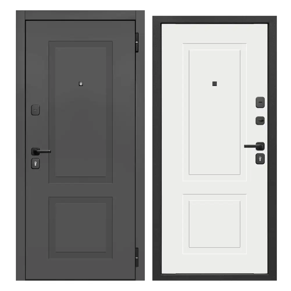 Фото Входная дверь Superlock SL-8 правый 205x86см цвет графит/эмалит белый