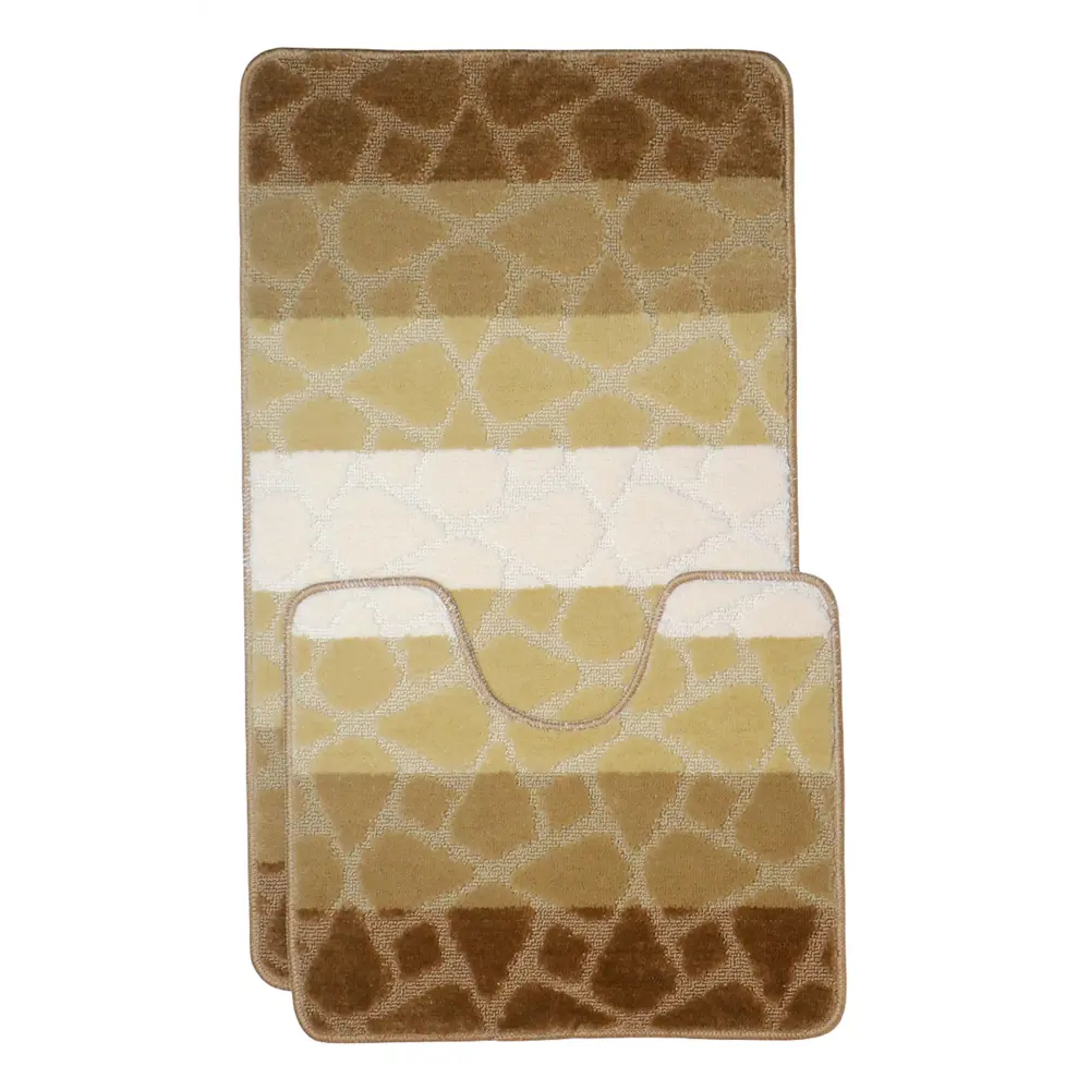 Фото Коврик для ванной комнаты и туалета VONALDI 2405/00541 100x60/50x60 цвет бежевый