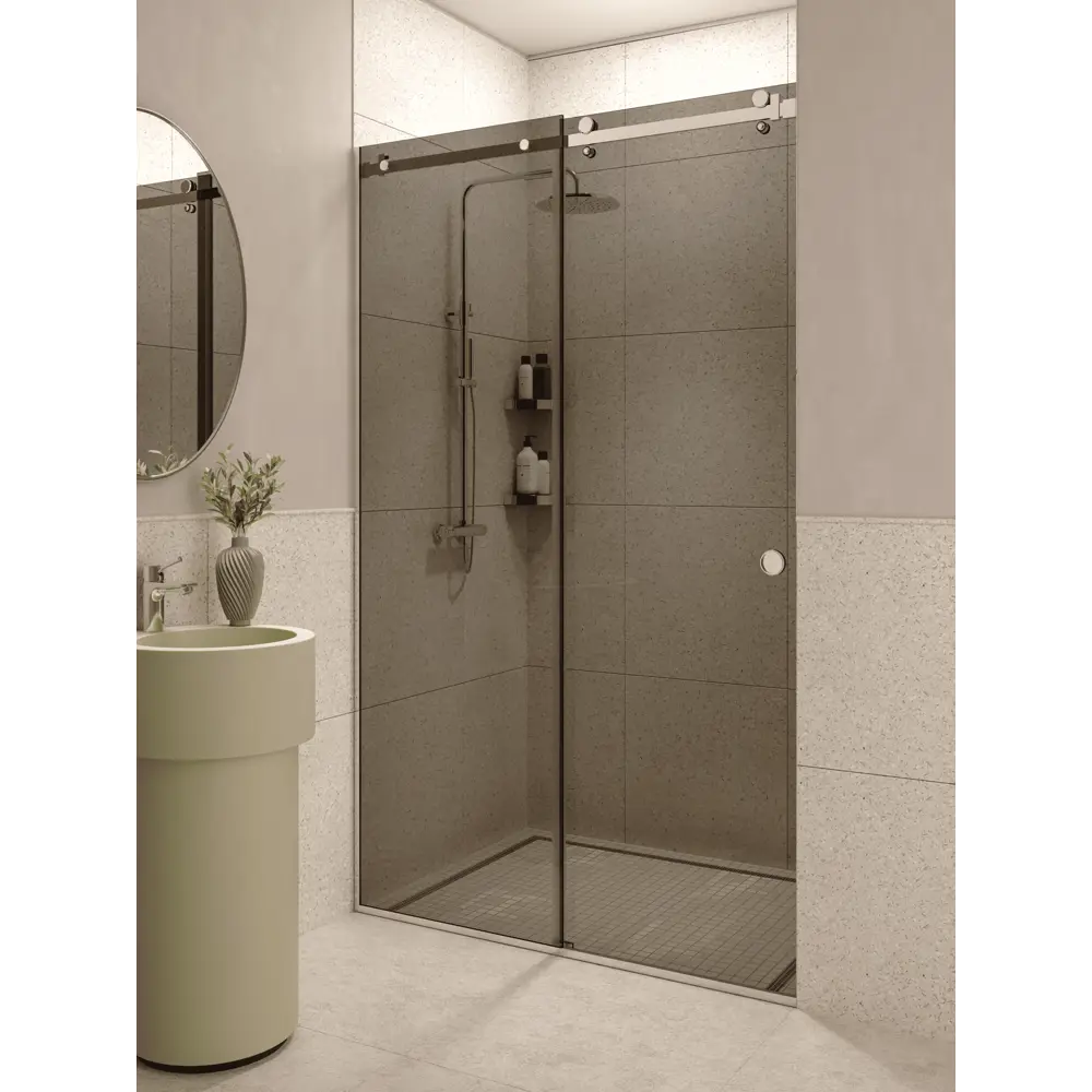 Фото 2 Душевая перегородка H.A.G Vision 1500 Grey CP 150x200см хромированный профиль закалённое стекло 8мм Фото 2 Душевая перегородка H.A.G Vision 1500 Grey CP 150x200см хромированный профиль закалённое стекло 8мм