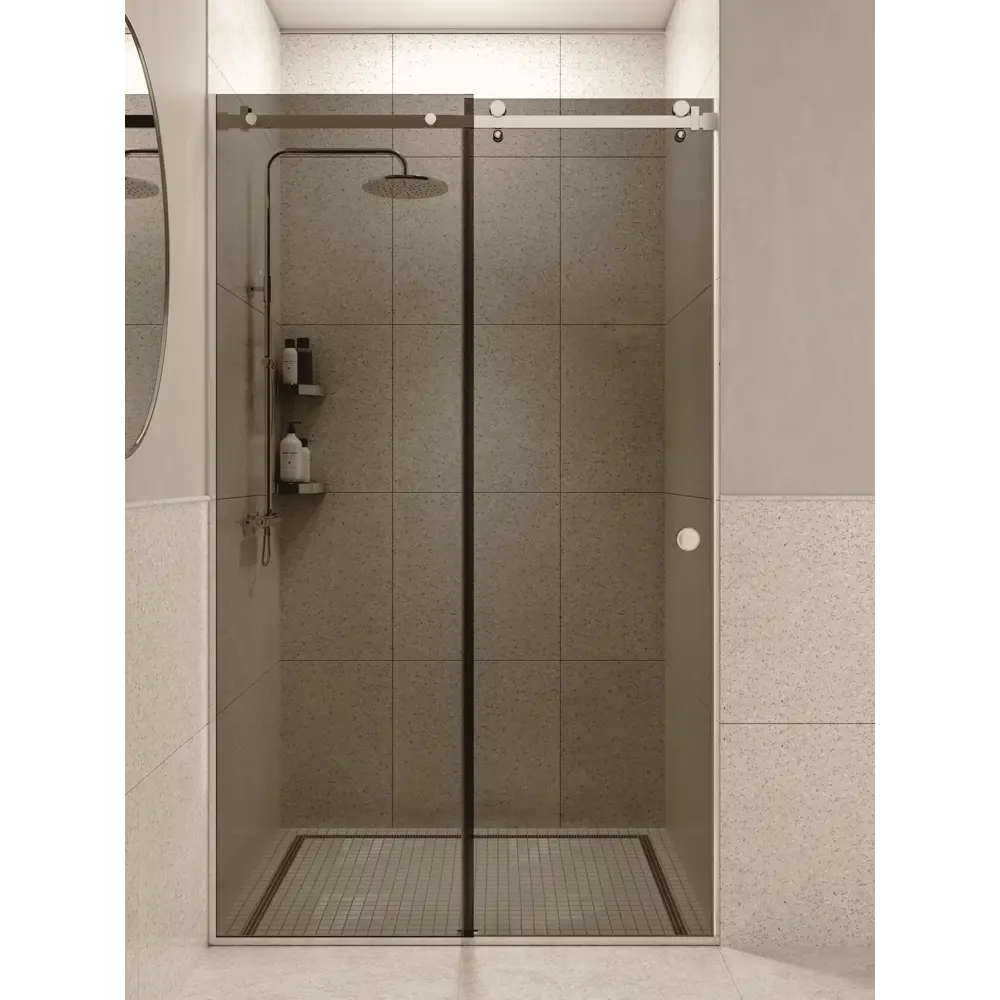 Фото 3 Душевая перегородка H.A.G Vision 1200 Grey CP 120x200см хромированный профиль закалённое стекло 8мм Фото 3 Душевая перегородка H.A.G Vision 1200 Grey CP 120x200см хромированный профиль закалённое стекло 8мм