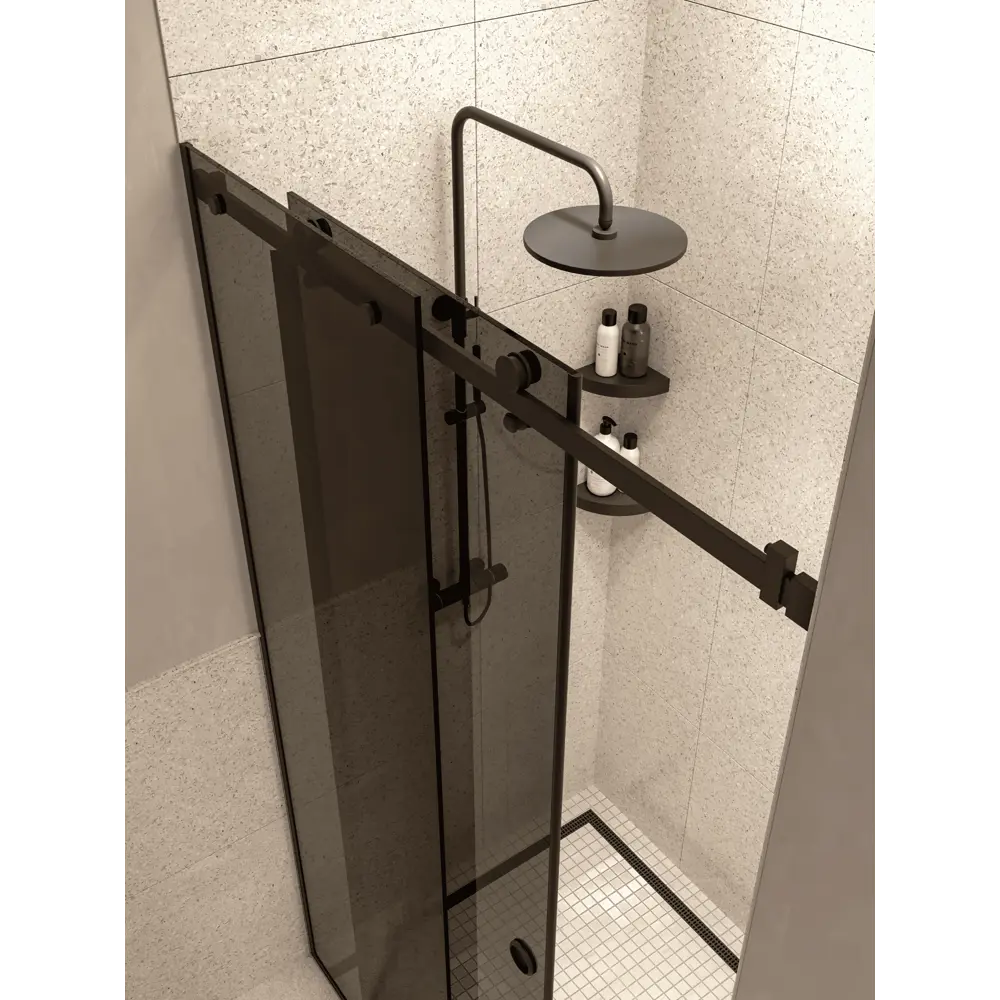 Фото 5 Душевая перегородка H.A.G Vision 1500 Grey BLC 150x200см черный профиль закалённое стекло 8мм Фото 5 Душевая перегородка H.A.G Vision 1500 Grey BLC 150x200см черный профиль закалённое стекло 8мм