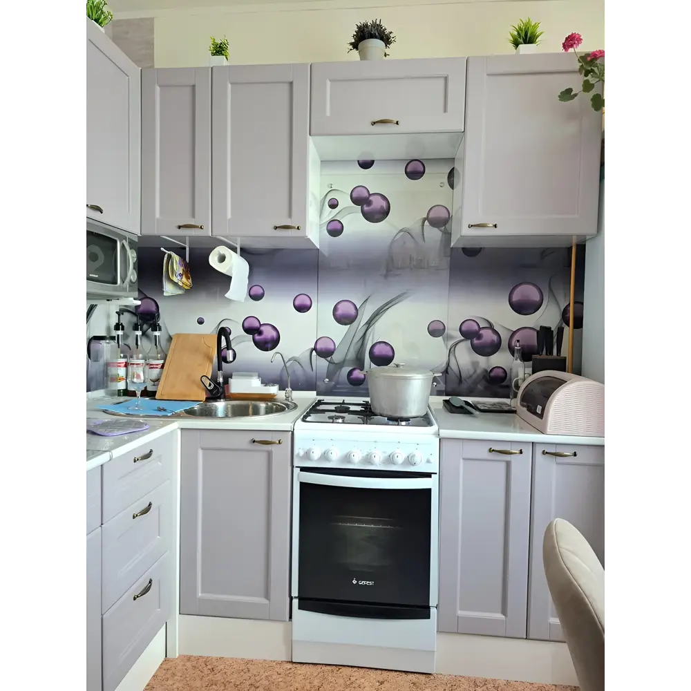 Фото 5 Навесной шкаф Нева 30x67x30 см фасад МДФ цвет лаванда Фото 5 Навесной шкаф Нева 30x67x30 см фасад МДФ цвет лаванда