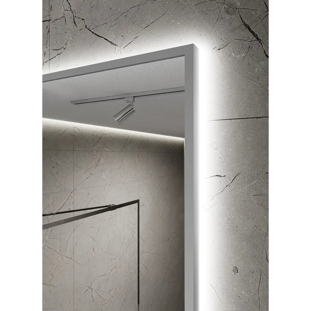 Фото 10 Зеркало с подсветкой настенное One Mirror 190х80см сенсорное в алюминиевой раме цвет серебро Фото 10 Зеркало с подсветкой настенное One Mirror 190х80см сенсорное в алюминиевой раме цвет серебро