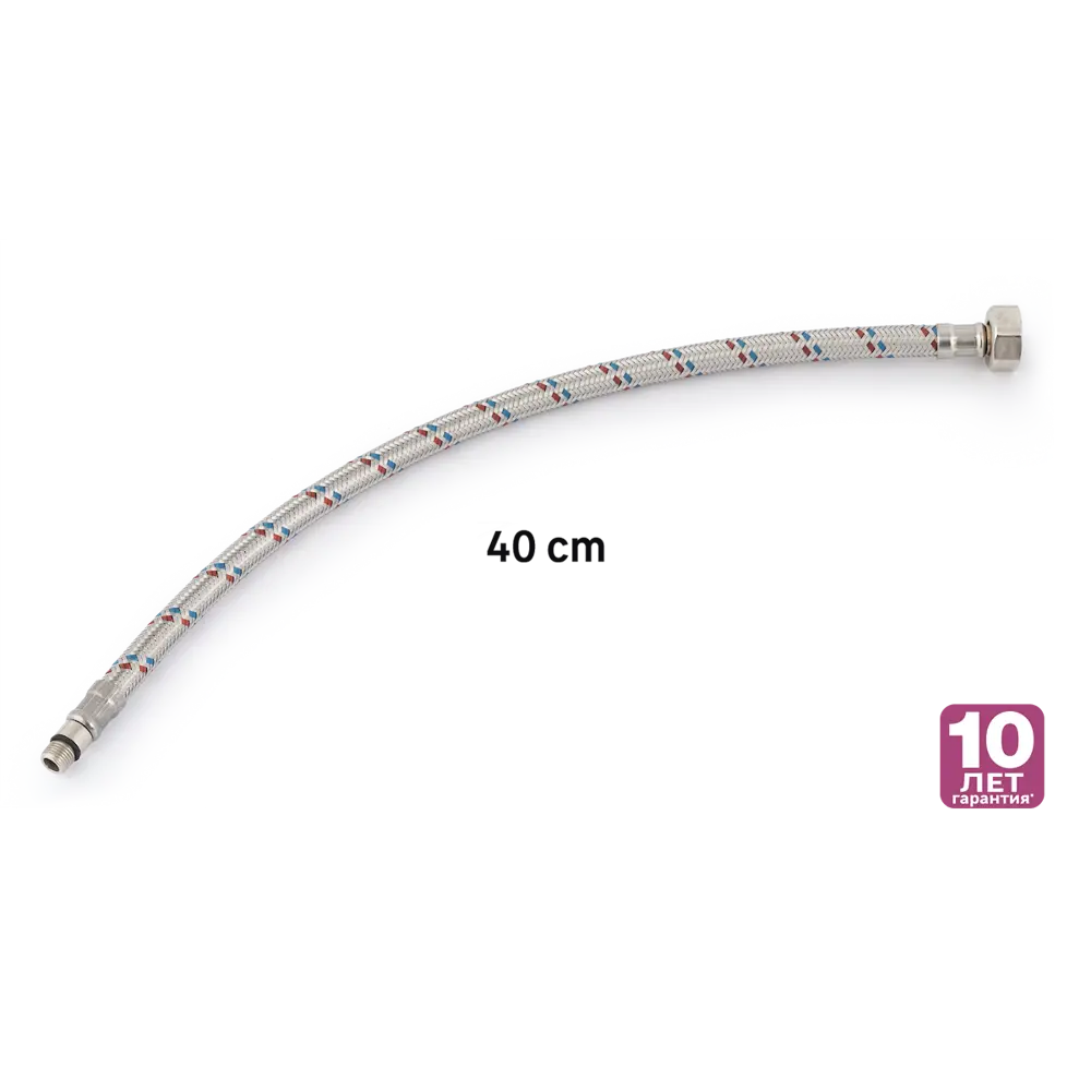 Фото 3 Гибкая подводка для воды Equation 1/2" М10-15.5 штуцер-гайка 40 см Фото 3 Гибкая подводка для воды Equation 1/2" М10-15.5 штуцер-гайка 40 см