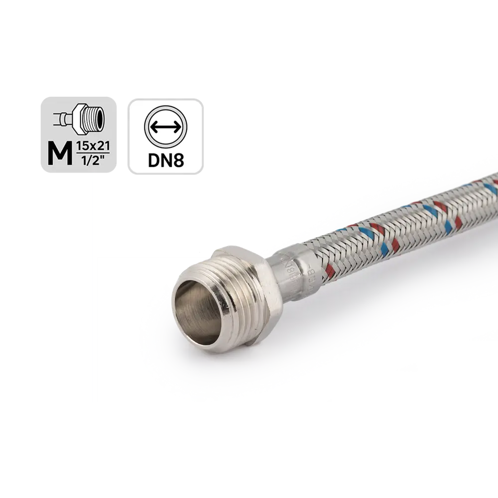 Фото 5 Гибкая подводка для воды Equation 1/2" наружная-внутренняя резьба 200 см