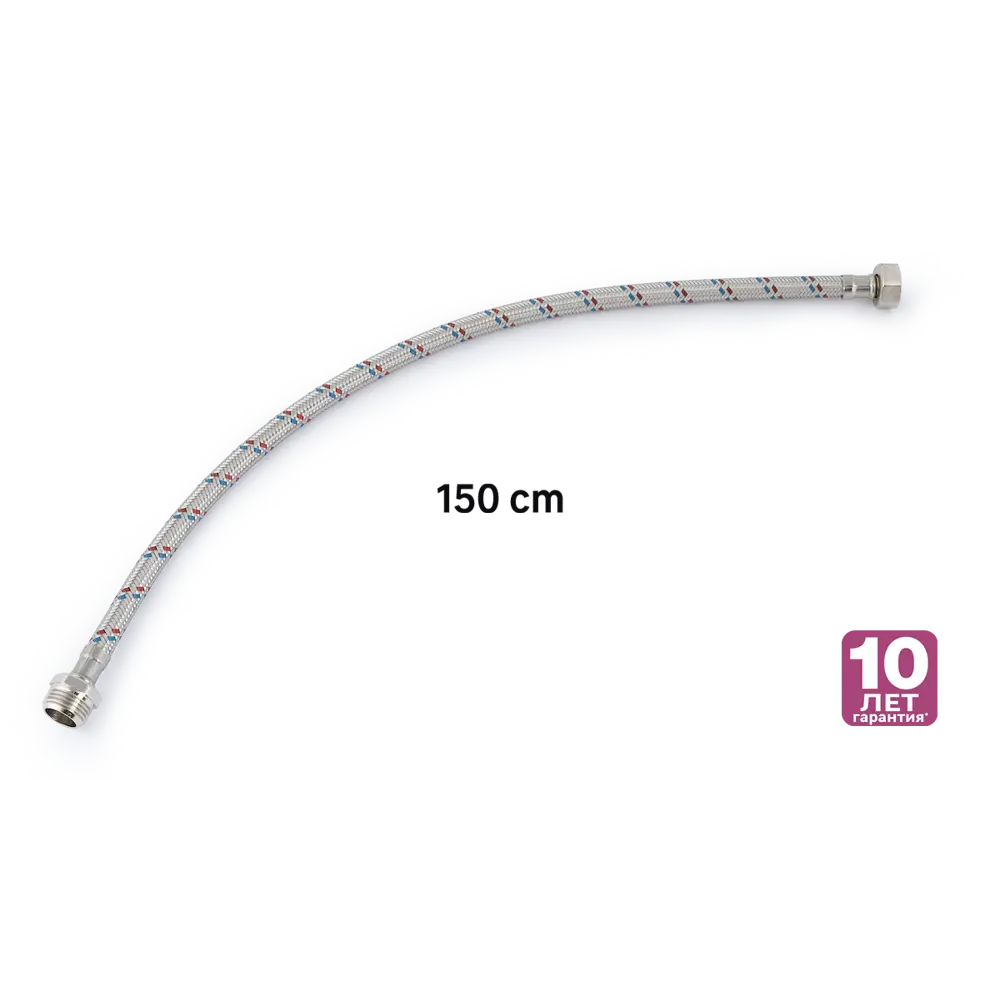 Фото 3 Гибкая подводка для воды Equation 1/2" наружная-внутренняя резьба 150 см Фото 3 Гибкая подводка для воды Equation 1/2" наружная-внутренняя резьба 150 см