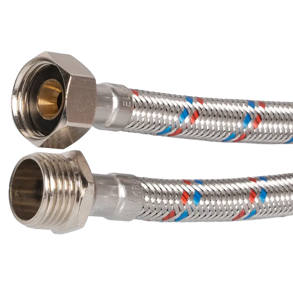 Фото 2 Гибкая подводка для воды Elka 1/2" 200 см наружная-внутренняя резьба Фото 2 Гибкая подводка для воды Elka 1/2" 200 см наружная-внутренняя резьба