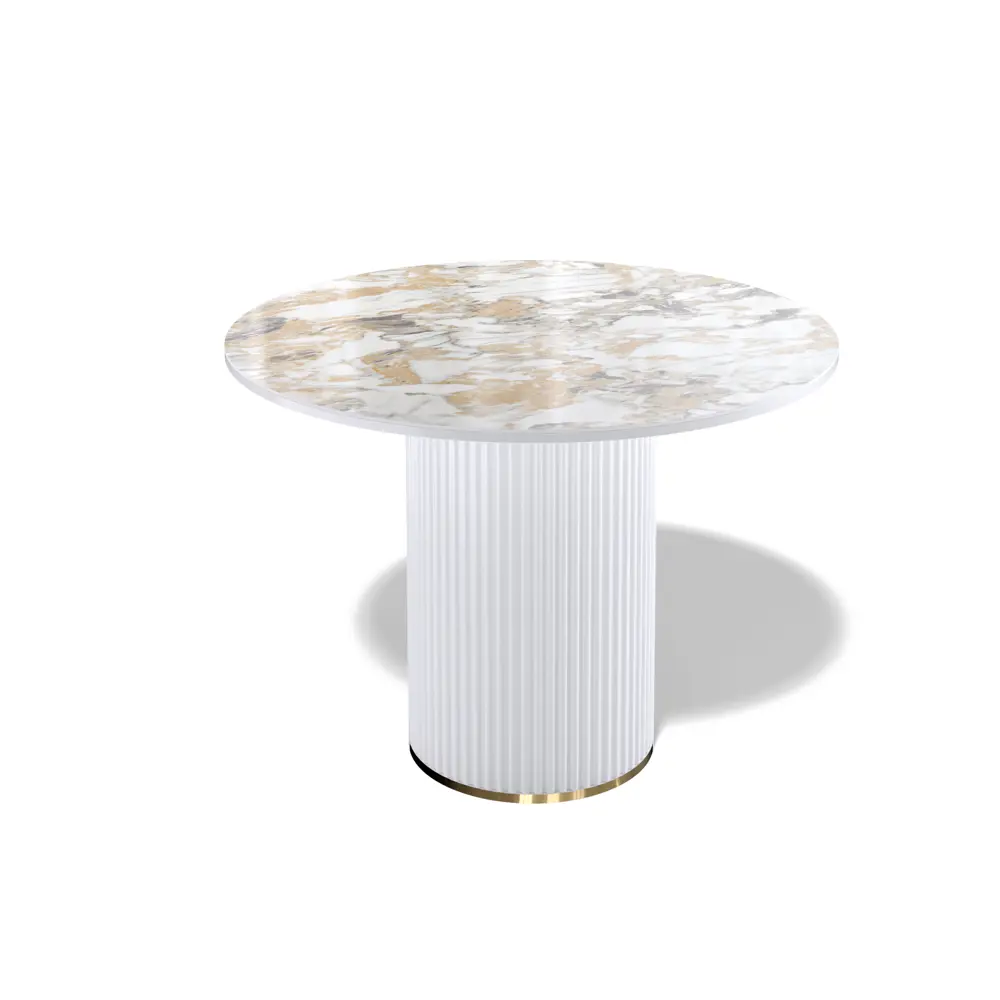 Фото Стол круглый Kenner 100x100 см керамика цвет золотой Фото Стол круглый Kenner 100x100 см керамика цвет золотой