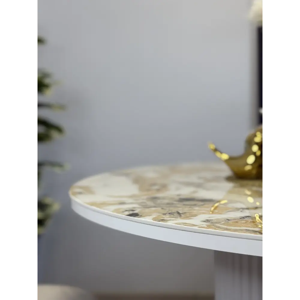 Фото 22 Стол круглый Kenner 100x100 см керамика цвет золотой Фото 22 Стол круглый Kenner 100x100 см керамика цвет золотой