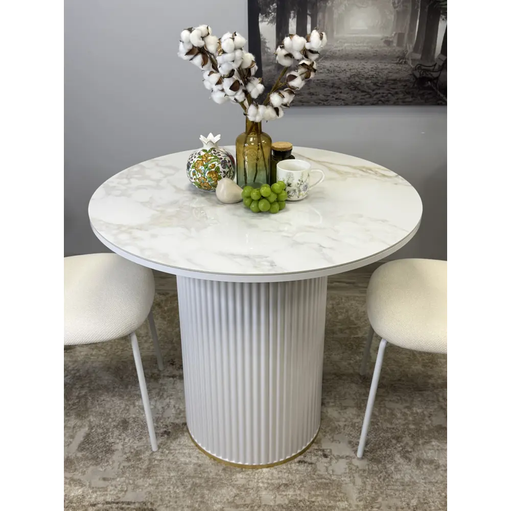 Фото 10 Стол круглый Kenner 323231 90x90 см керамика цвет белый Фото 10 Стол круглый Kenner 323231 90x90 см керамика цвет белый