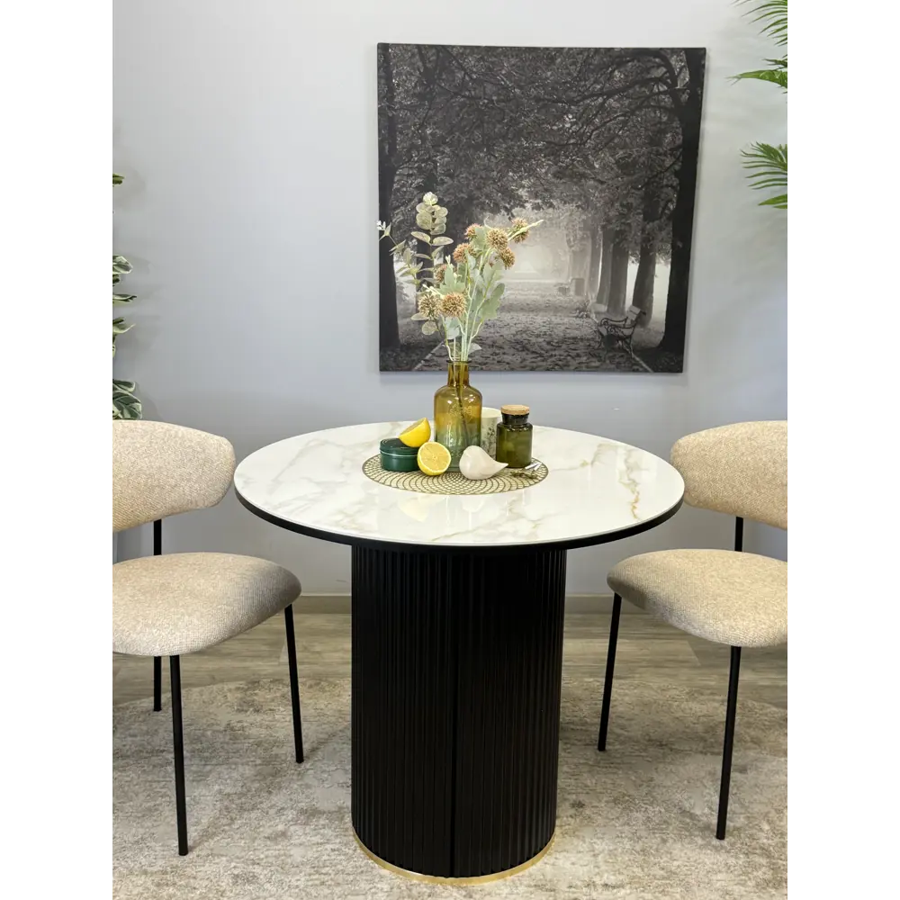 Фото 4 Стол круглый Kenner 323230 90x90 см керамика цвет белый