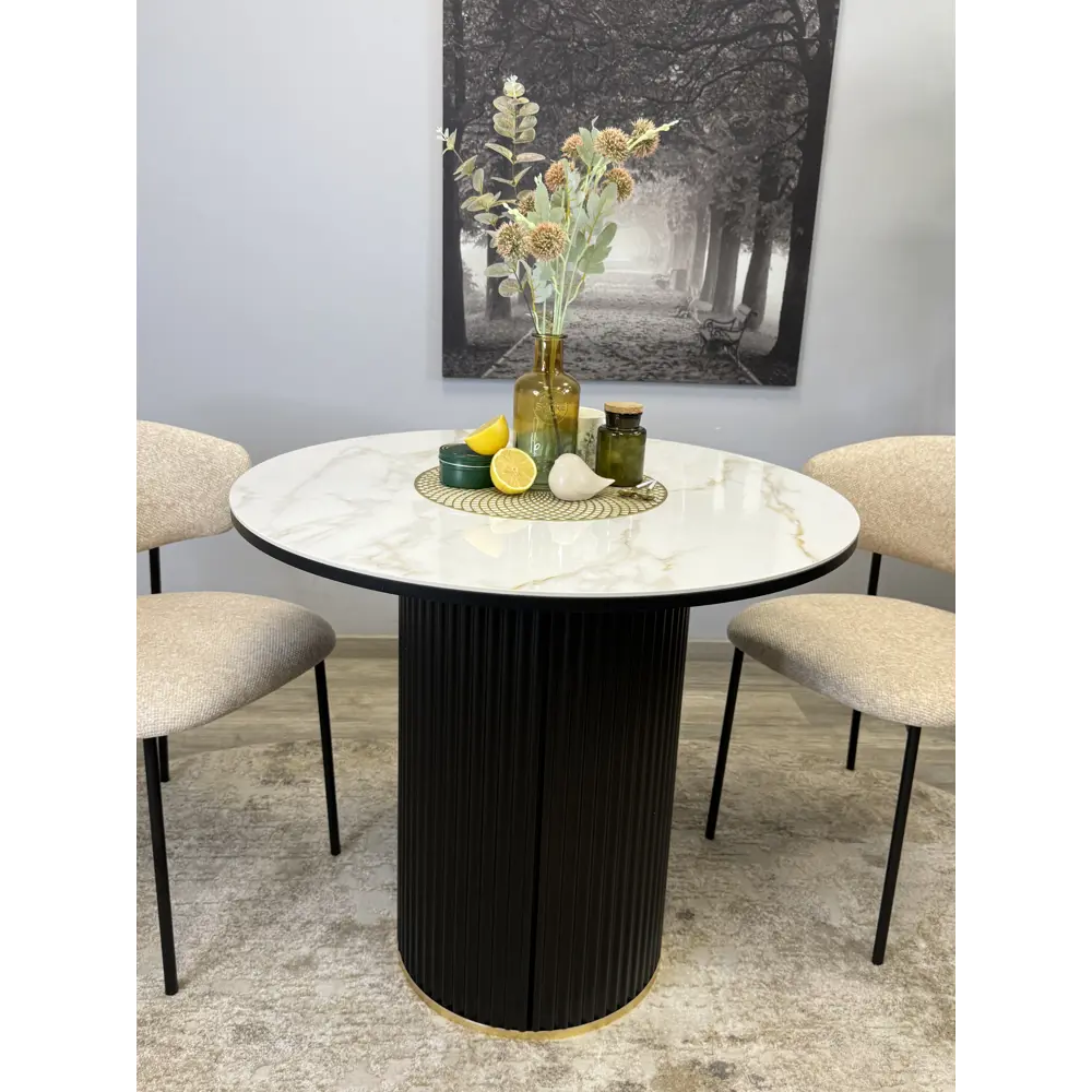 Фото 3 Стол круглый Kenner 323230 90x90 см керамика цвет белый