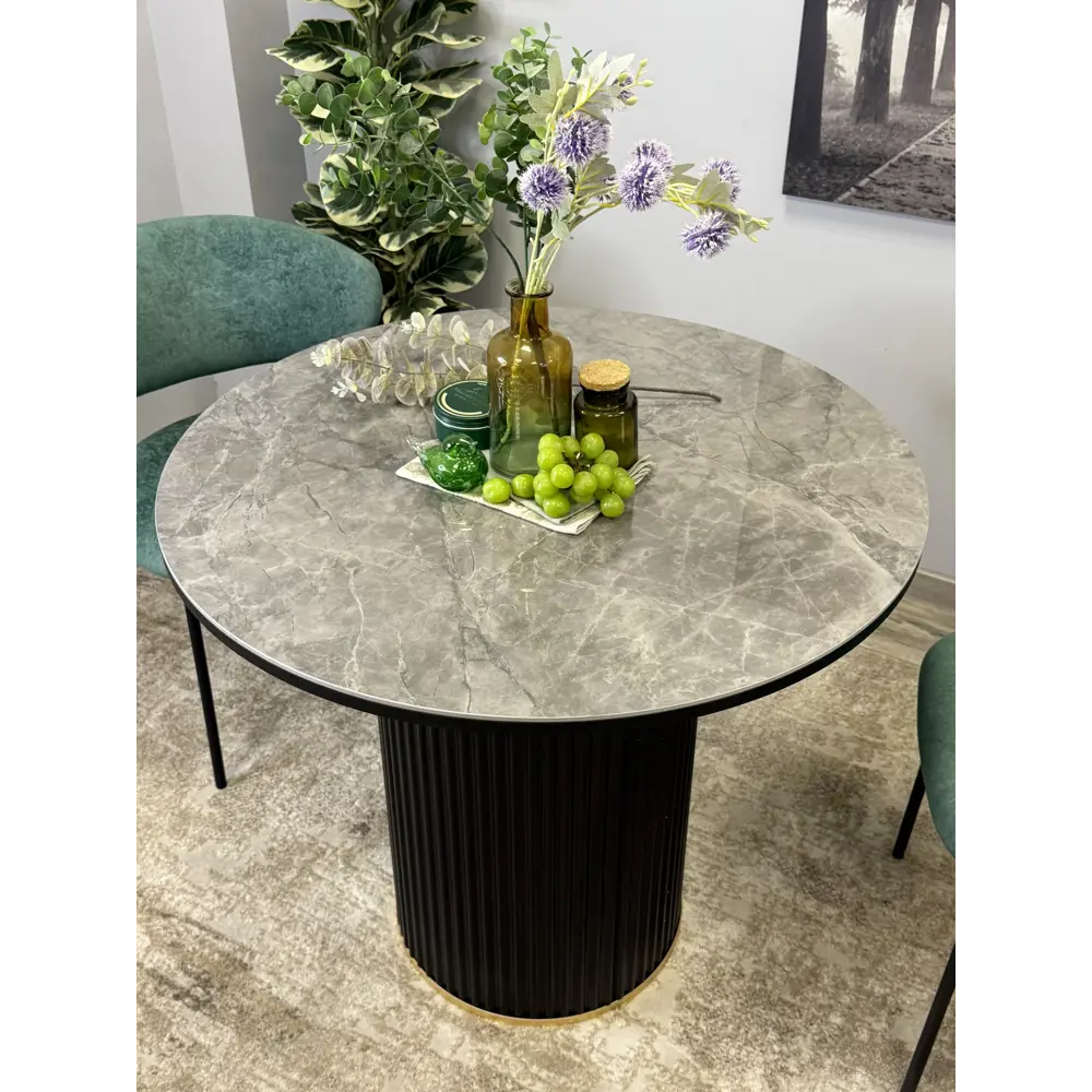 Фото 7 Стол круглый Kenner 90x90 см керамика цвет серый