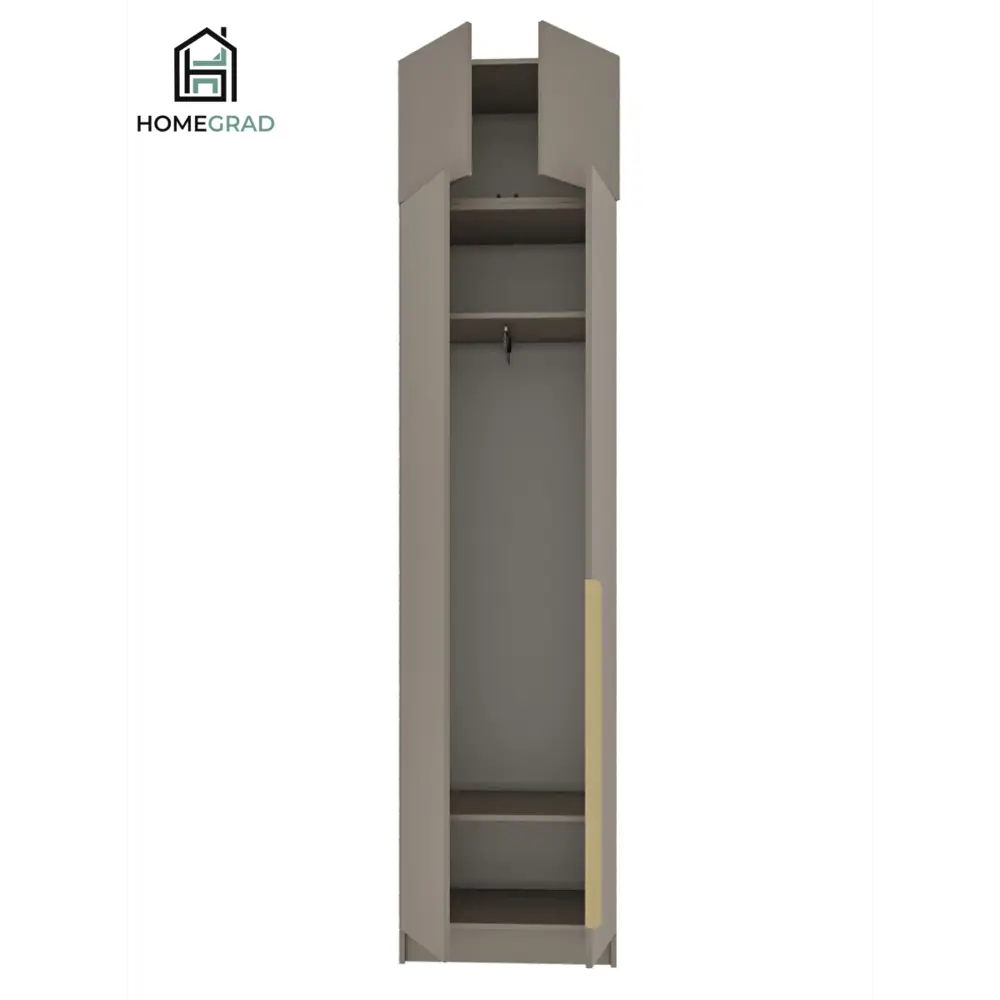 Фото 4 Шкаф распашной Homegrad Boston gold с антресолью и 4 дверями 60x250x35 см ЛДСП цвет бежевый