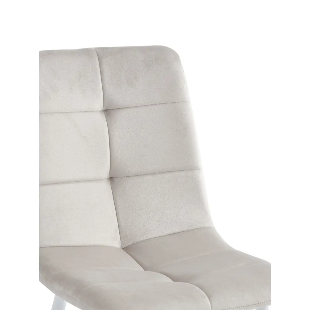 Фото 2 Мягкий стул La alta Martin для кухни со спинкой 1 шт серо-бежевый ножки белые Фото 2 Мягкий стул La alta Martin для кухни со спинкой 1 шт серо-бежевый ножки белые