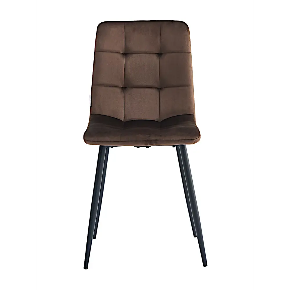 Фото Стул для кухни La alta Chile 1 шт со спинкой мягкий обеденный горький шоколад ножки черные