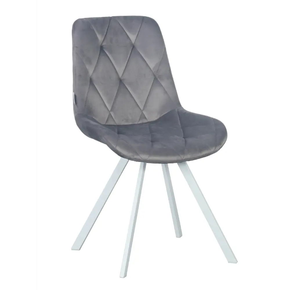 Фото Стул мягкий с поворотным механизмом La alta Gustaf 1 шт серый ножки белые