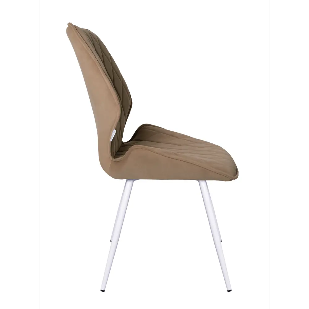 Фото 3 Мягкий стул La alta Ostin для кухни со спинкой 1 шт золотой ножки белые круглые